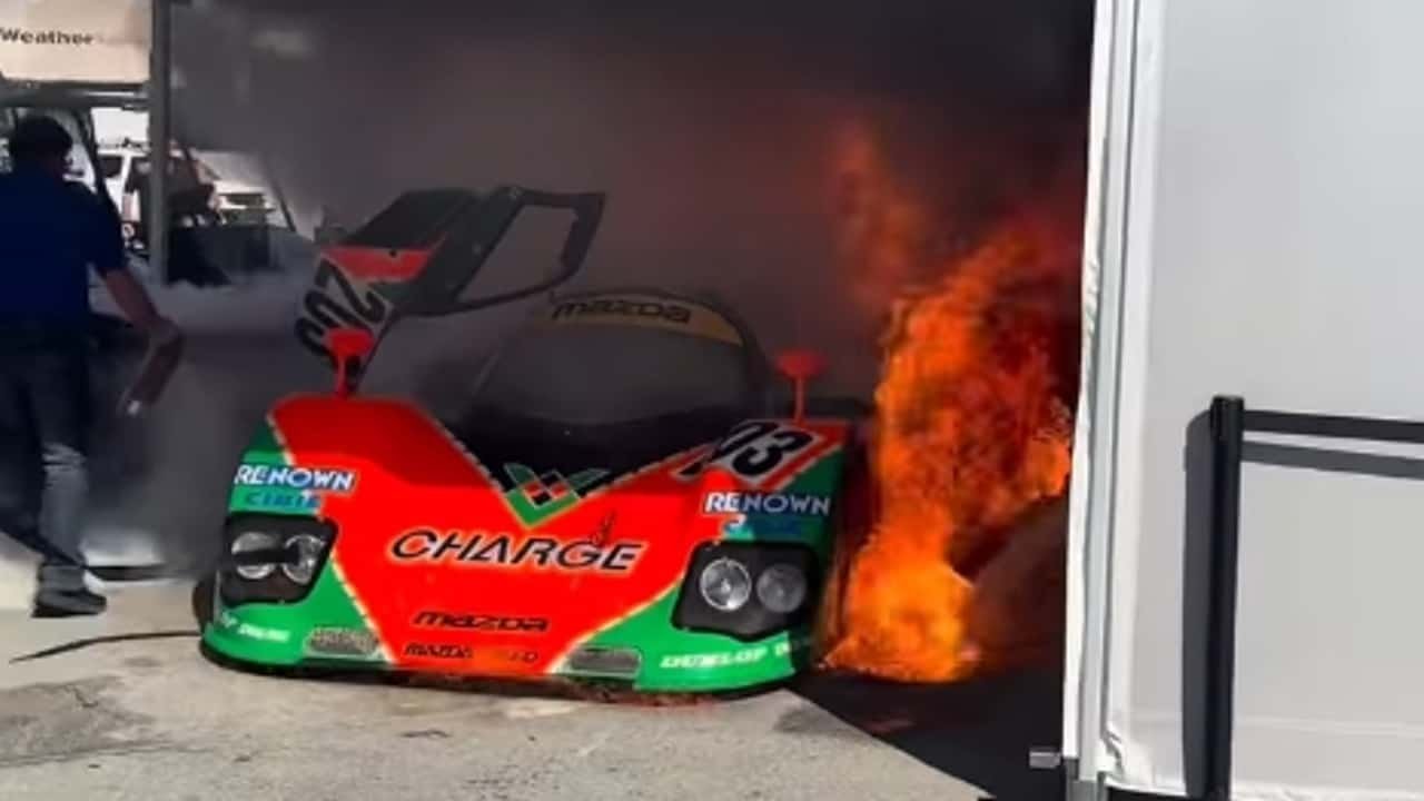 Retka Mazda 767B uhvaćena u plamenu na Laguna Seci